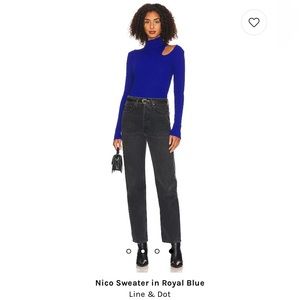 Royal Blue Turtleneck with cutout detail